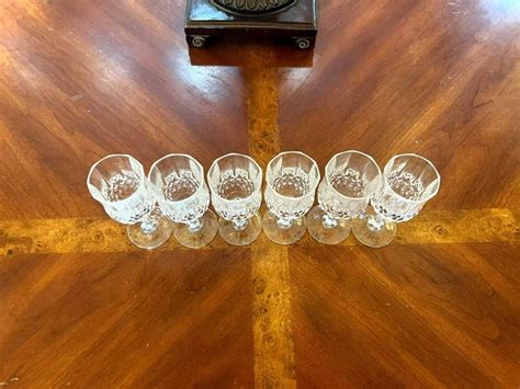 6 Vintage Cristal D Arques Longchamps Sherry Cordial Glasses Crystal Weddings Mcm Aperitif 4 75