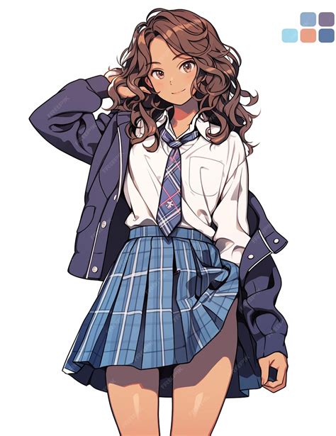 Premium Photo | Anime girl in a school uniform posing for a picture ...