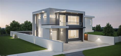 modern exterior shot design   story house featuring bedrooms