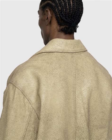 Guess USA – Crackle Leather Jacket Beige | Highsnobiety Shop