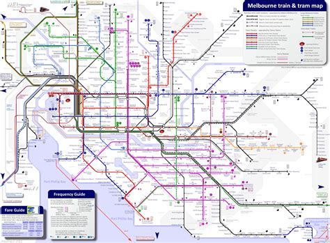 melbourne train  tram map ontheworldmapcom