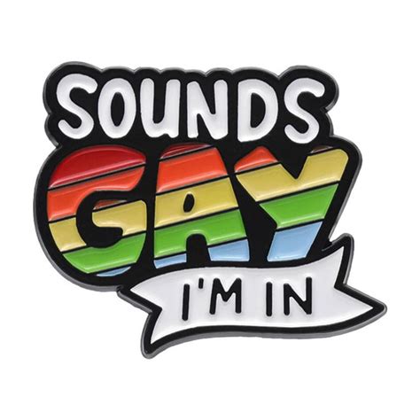 Misterolina Custom Rainbow Quotations Enamel Pin Rainbow SOUNDS GAY IM