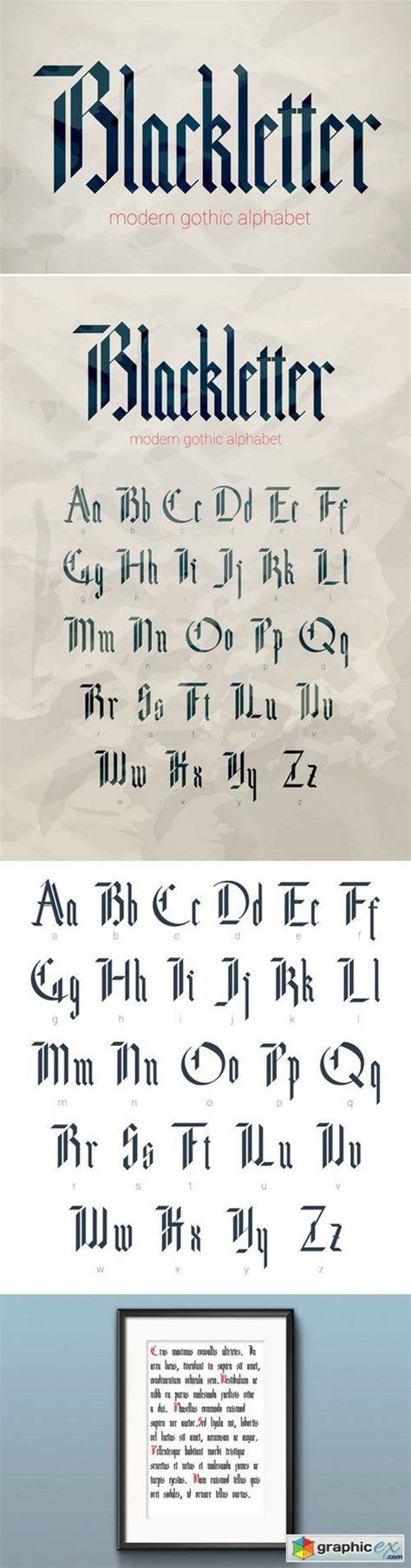 Blackletter Modern Gothic Font Lettering Lettering Alphabet