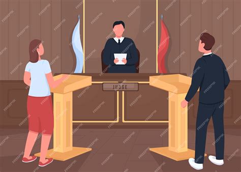 Ilustración De Color Plano De Procedimiento De Demanda Judicial