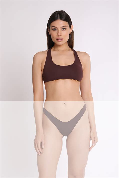 Reversible Tank Bikini Top With Olympic Neckline In Microfiber Reverse Collection Marion Zimet