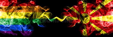 Gay Vs Macedonia Macedonian Smoke Flags Placed Side By Side Thick Colored Silky Smoke Flags Of