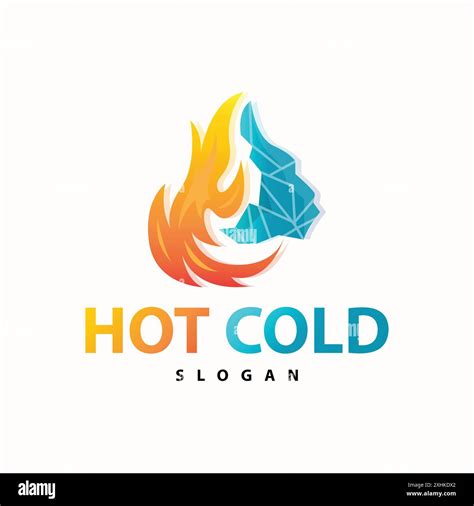 hot and cold logo, minimalist design fire, water, ice, sun temple brand ...