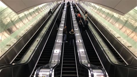 Riding The Brand New Escalator At The Lirr Terminal At Grand Central