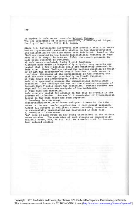 PDF Topics In Nude Mouse Research