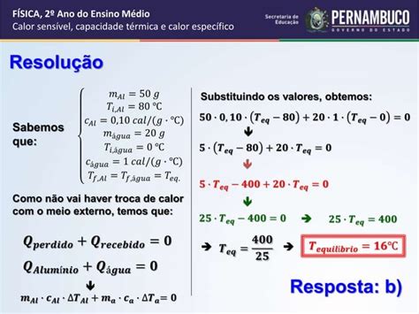 Calor sensível capacidade térmica e calor específico PPT