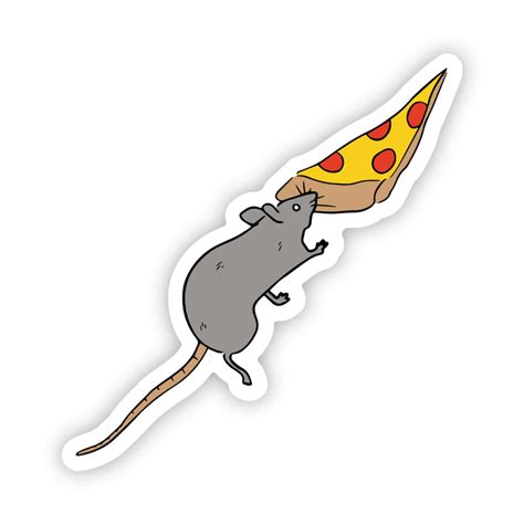 Rat Eating Pizza Sticker – Big Moods