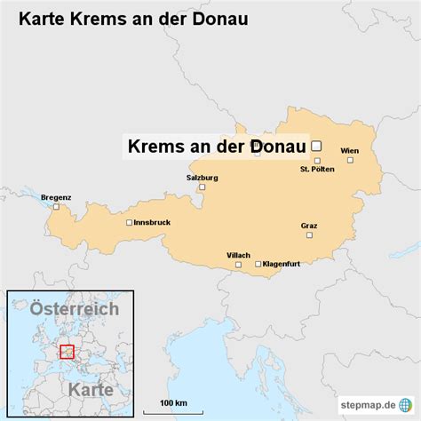 Karte Krems an der Donau von ortslagekarte oesterreich Landkarte für