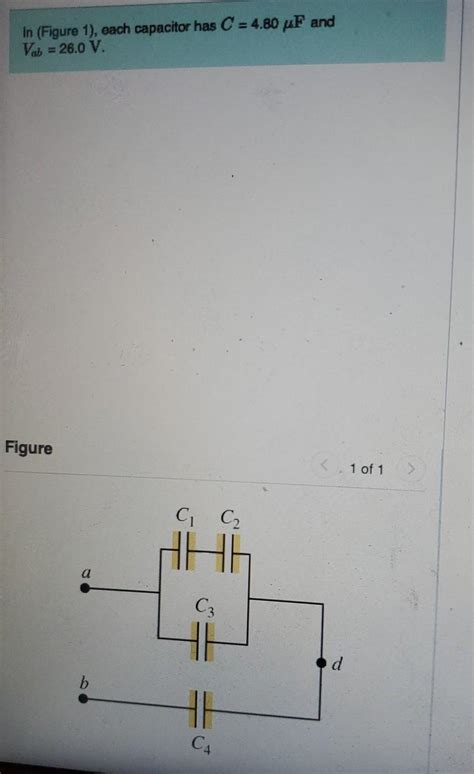 Solved In Figure 1 Each Capacitor Has C 4 80 PF And Vab Chegg