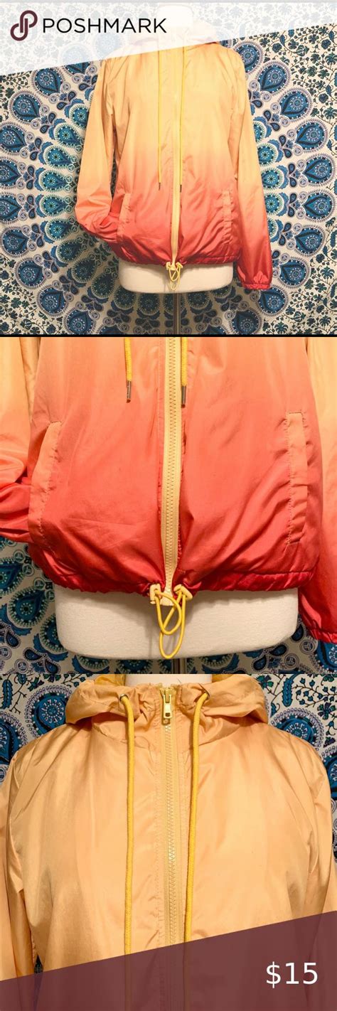 Orange Kiss Womans Size Medium Windbreaker Jacket Windbreaker Jacket