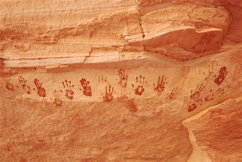 Anasazi Handprints Utah Utah National Monuments Sandstone Wall