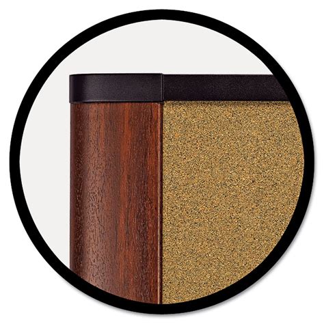 3m™ Cork Bulletin Board 48 X 36 Aluminum Frame W Mahogany Wood Grained Finish National