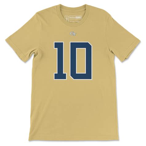 Georgia Tech Haynes King Football Jersey T-Shirt, Gold – Section 103