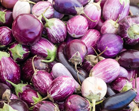 Purple Eggplants ~ Food And Drink Photos ~ Creative Market