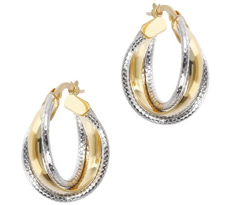 Italian Gold Polished Twisted Hoop Earrings K Gold Qvc