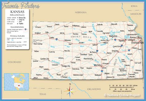 Kansas Map - TravelsFinders.Com