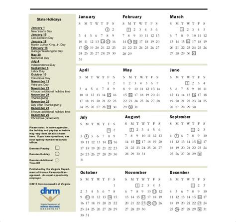 Holiday schedule template