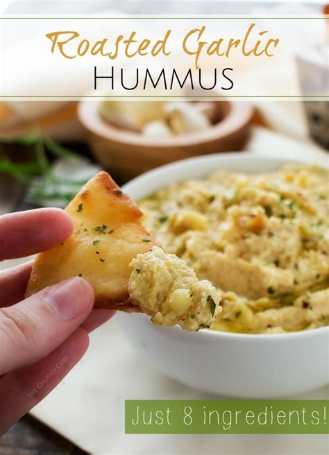 Easy Roasted Garlic Hummus The Chunky Chef