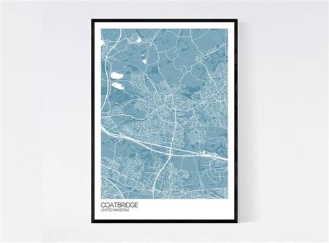 coatbridge scotland city map art print  styles gsm etsy