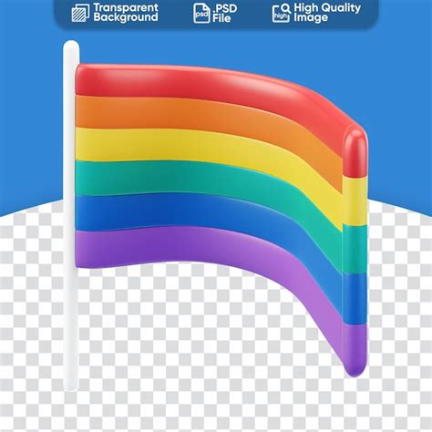 Premium PSD A Simple D Cartoon Render Illustration Of Lgbt Rainbow Flag And Gay Pride