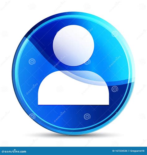 User Profile Icon Glassy Vibrant Sky Blue Round Button Illustration