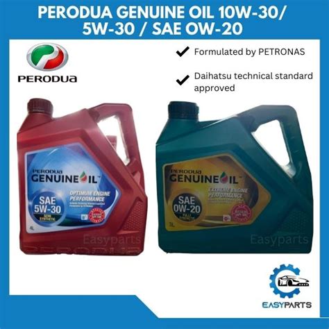 Perodua Genuine Oil Sae W Mineral W Semi Synthetic Ow