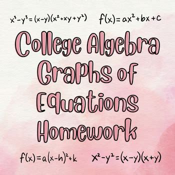 College Algebra Graphs of Equations by Schyler Scott | TPT