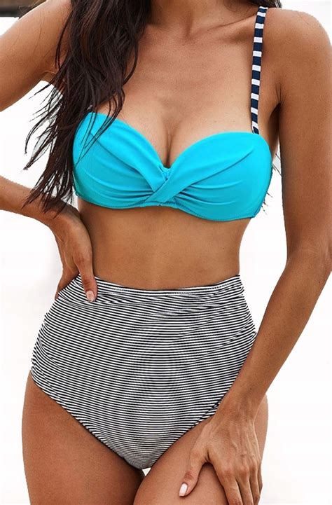 Str J K Pielowy Bikini Wysoki Stan Modny S L Oficjalne Archiwum Allegro