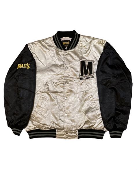 Bomber Jacket × Varsity Jacket Malts Baseball Bomber Jacket Grailed