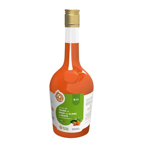 Sirop de catina cu miere de albine si mentă 750ml Orange Valley