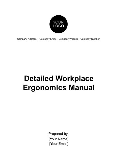 Free Detailed Workplace Ergonomics Manual Template to Edit Online