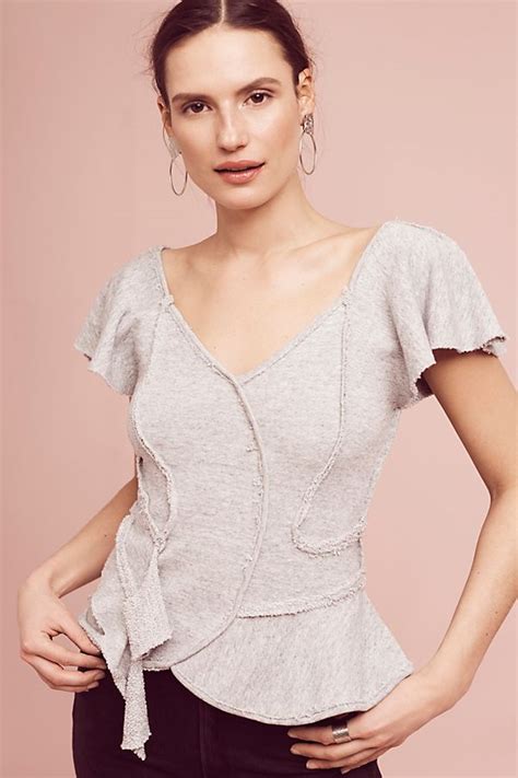 Terry Ruffled Peplum Top Anthropologie