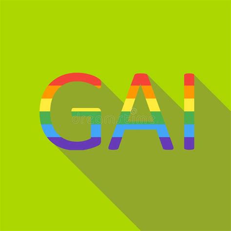 Icono Gay De La Palabra Del Arco Iris Estilo Plano Ilustración del Vector Ilustración de