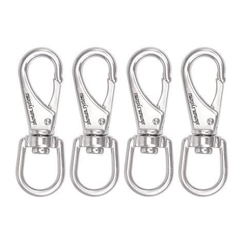 4 Pack Heavy Duty Stainless Steel Spring Snap Rope Hook Flag Pole