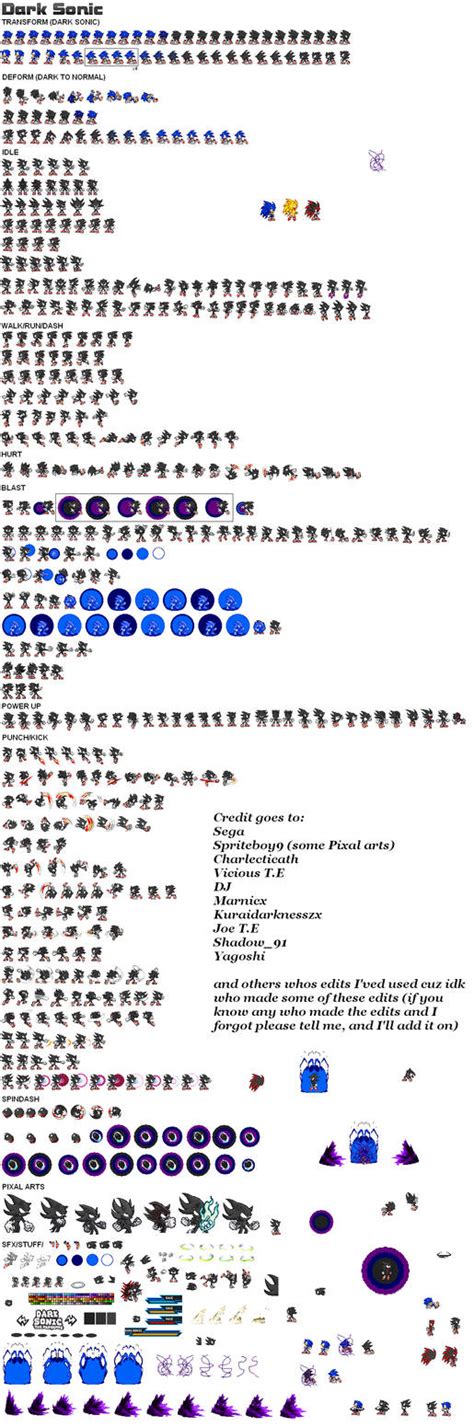 New Dark Sonic sprites by Phantom644 on DeviantArt