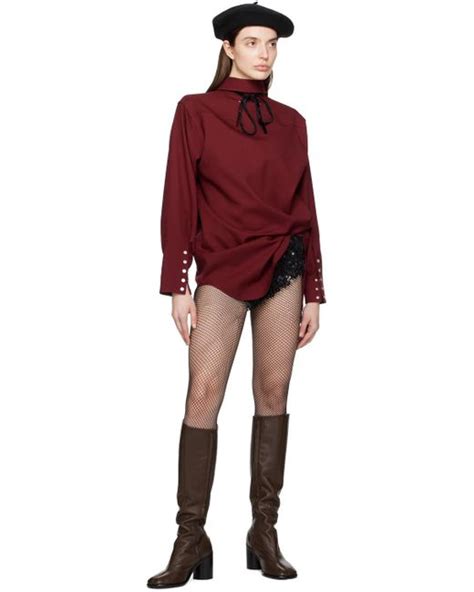 Maison Margiela Brown Tabi Knee High Tall Boots Lyst