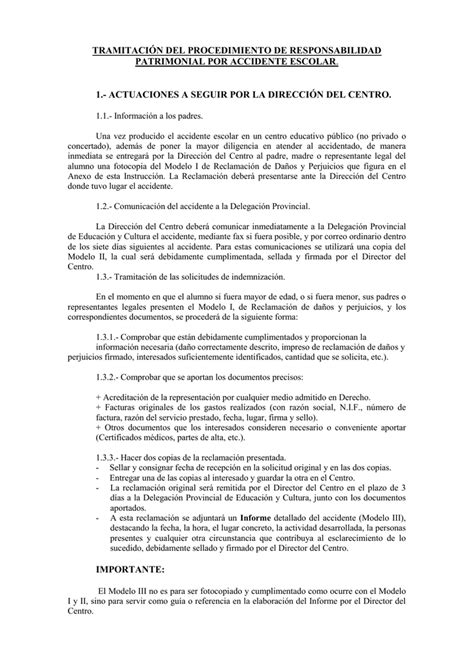 Modelo Ii Comunicación De Accidente Escolar