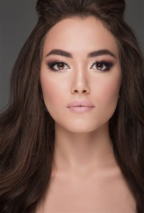 Portrait Of A Amazing Beautiful Brunette Woman Stock Photo Image Of Caucasian Background