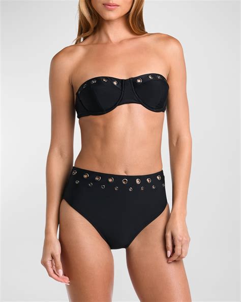 L Agence Alexandria Grommet Structured Bikini Top Neiman Marcus