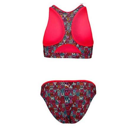 Bikini Braga Para Niñas Puma Printed Set Rojo Bixoto