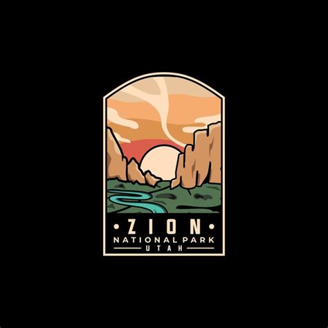 Premium Vector Zion National Park Vector Template Utah Landmark Graphic Illustration In Badge