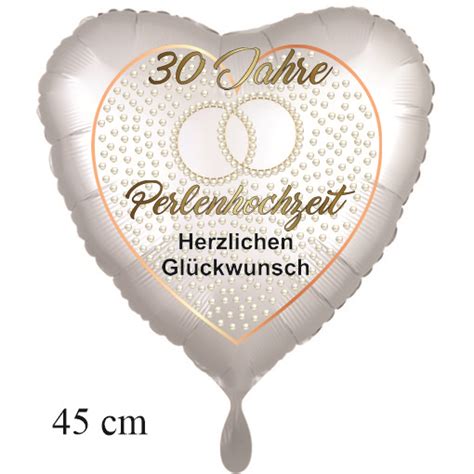 Jahre Perlenhochzeit Herzlichen Gl Ckwunsch Herzballon Cm