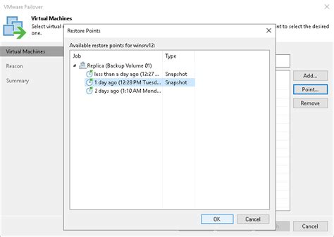 Step 3 Select Restore Points User Guide For VMware VSphere