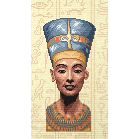 Printed Cross Stitch Pattern Nefertiti Queen Of Egipt Coricamo