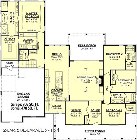 Fresh Bedroom Farmhouse Plan With Bonus Room Above Car Garage