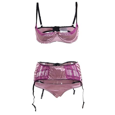 Plus Size Half Cup Sexy Bra Push Up Set With Garter Belt Women Lingerie Set Lenceria